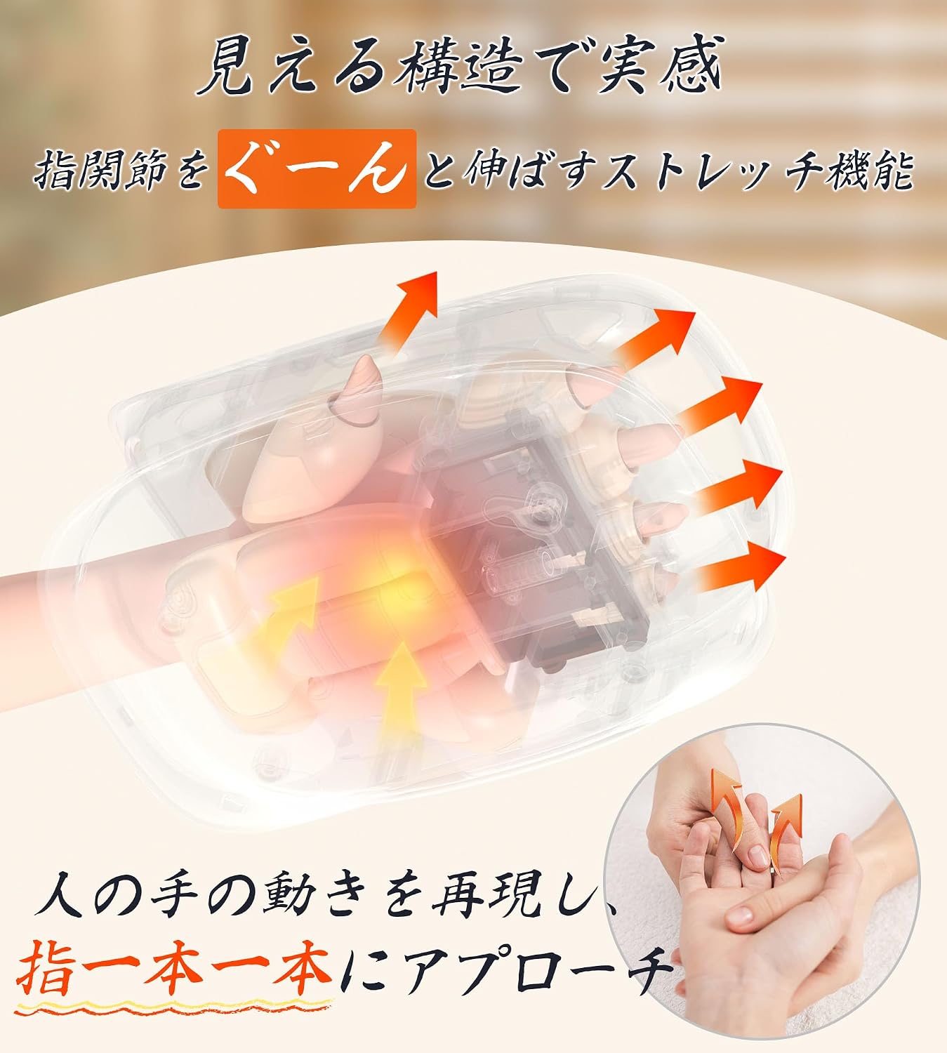 ALLJOY 指ストレッチ×振動機能 ハンドケア 温感 ツボ押し 手のひら・指・手首を包み込む 指圧 エアバッグ 6モード 6段階強度 手のリラックス 保湿 コードレス 両手対応 男女兼用 収納袋付き 父の日 誕生日 プレゼント ギフトに最適