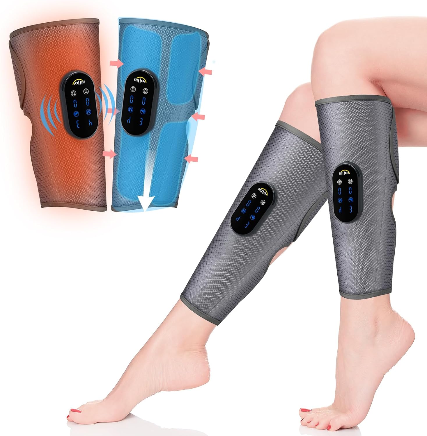 ALLJOY ふくらはぎ ケア 足のむくみ解消グッズ 大きいサイズ２足セットフットケア プレゼント リラックス 4種類モード＆振動機能 3段階強度 3段温感 120分連続稼働 コードレス 30分自動OFF 立体エアーレッグ 持ち運び便利 省スペース収納 父の日ギフト 男女兼用 敬老の日