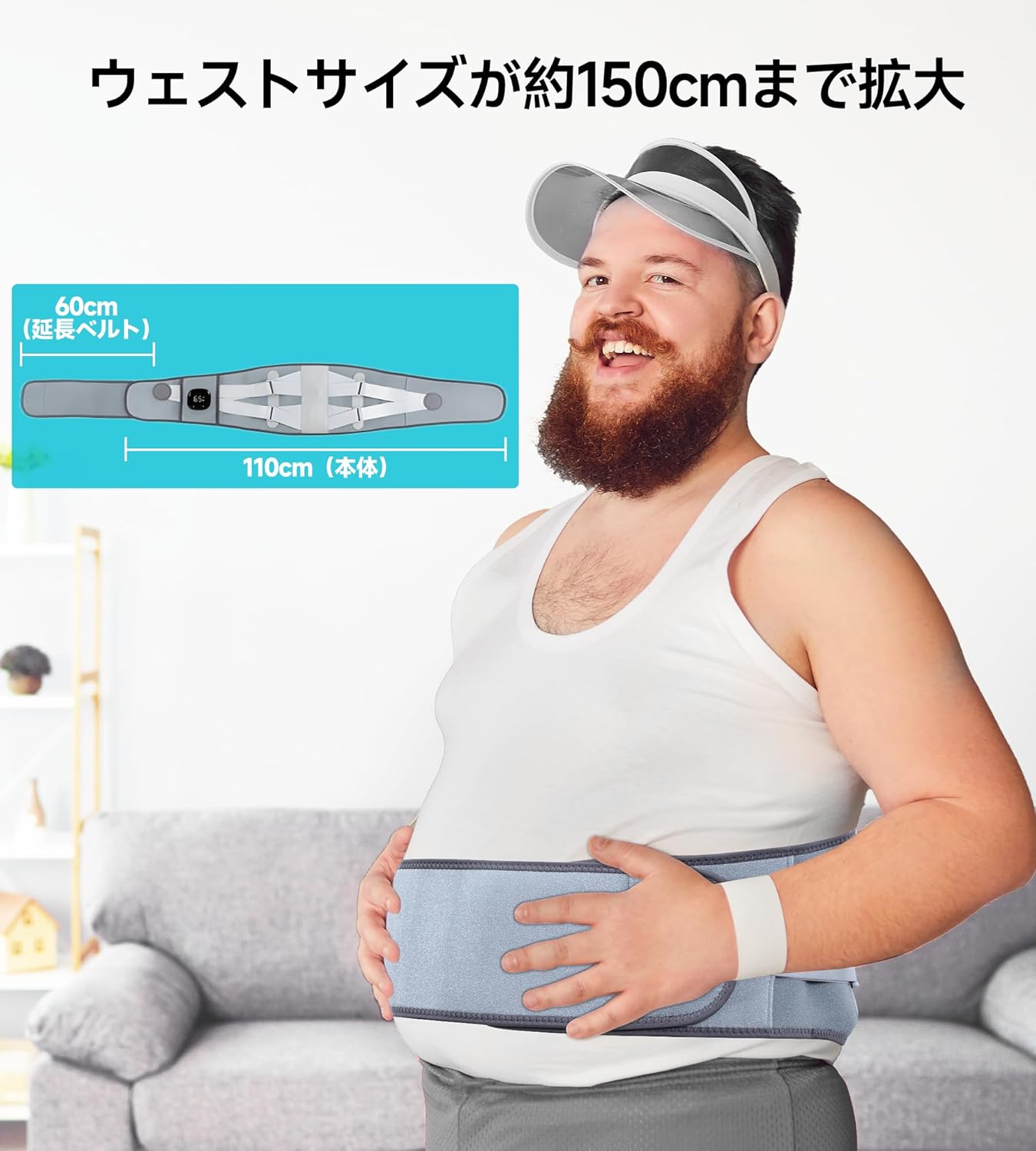 ALLJOY Lower Back Pain Belt Lumbar Heating 3-Level Temperature Adjustment Lumbar Support 5-Level Vibration Lower Back Pain Relief Lumbar Heating Goods Large Size Extension Belt Included Electric