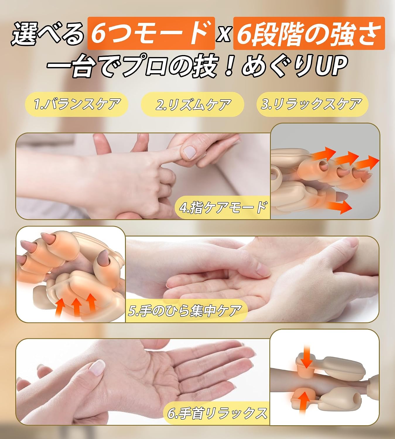 ALLJOY 指ストレッチ×振動機能 ハンドケア 温感 ツボ押し 手のひら・指・手首を包み込む 指圧 エアバッグ 6モード 6段階強度 手のリラックス 保湿 コードレス 両手対応 男女兼用 収納袋付き 父の日 誕生日 プレゼント ギフトに最適