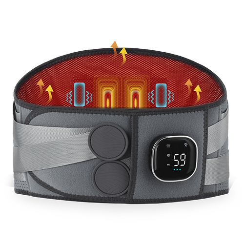 ALLJOY Lower Back Pain Belt Lumbar Heating 3-Level Temperature Adjustment Lumbar Support 5-Level Vibration Lower Back Pain Relief Lumbar Heating Goods Large Size Extension Belt Included Electric